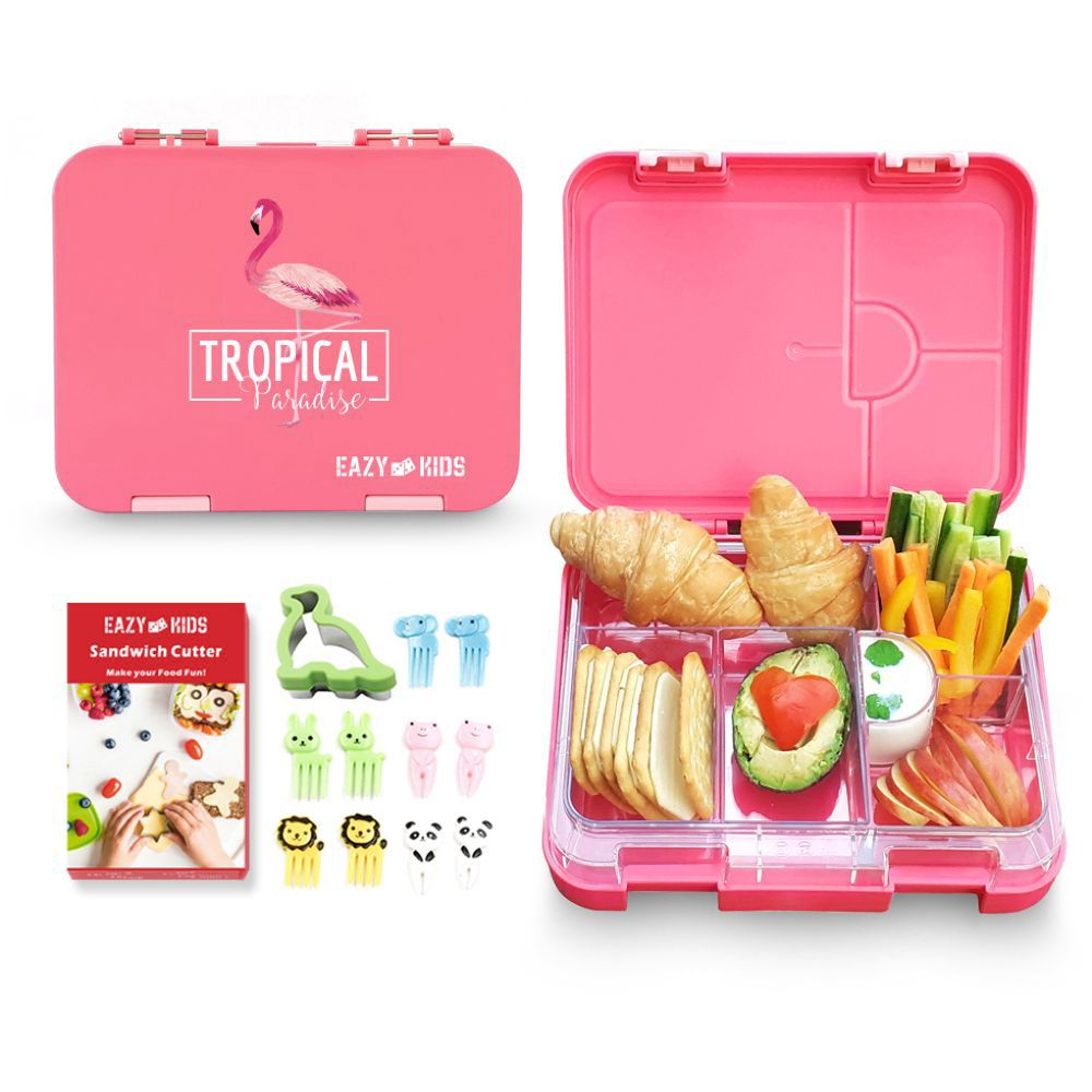 Eazy Kids 6 4 Convertible Bento Lunch Box w Sandwich Cutter Set