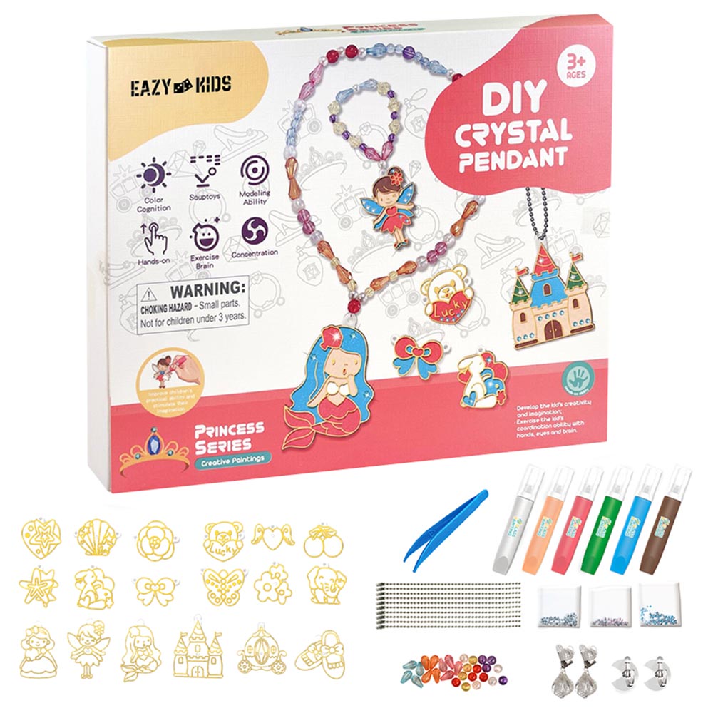 Eazy Kids - DIY Crystal Pendant Making & Coloring Set XL - Princess