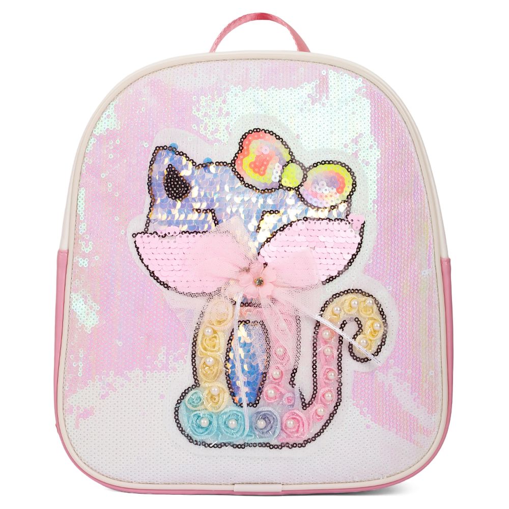 Buy Eazy Kids - Sequin School Backpack - Cat Pink - 10-Inch/25.5cm in ...