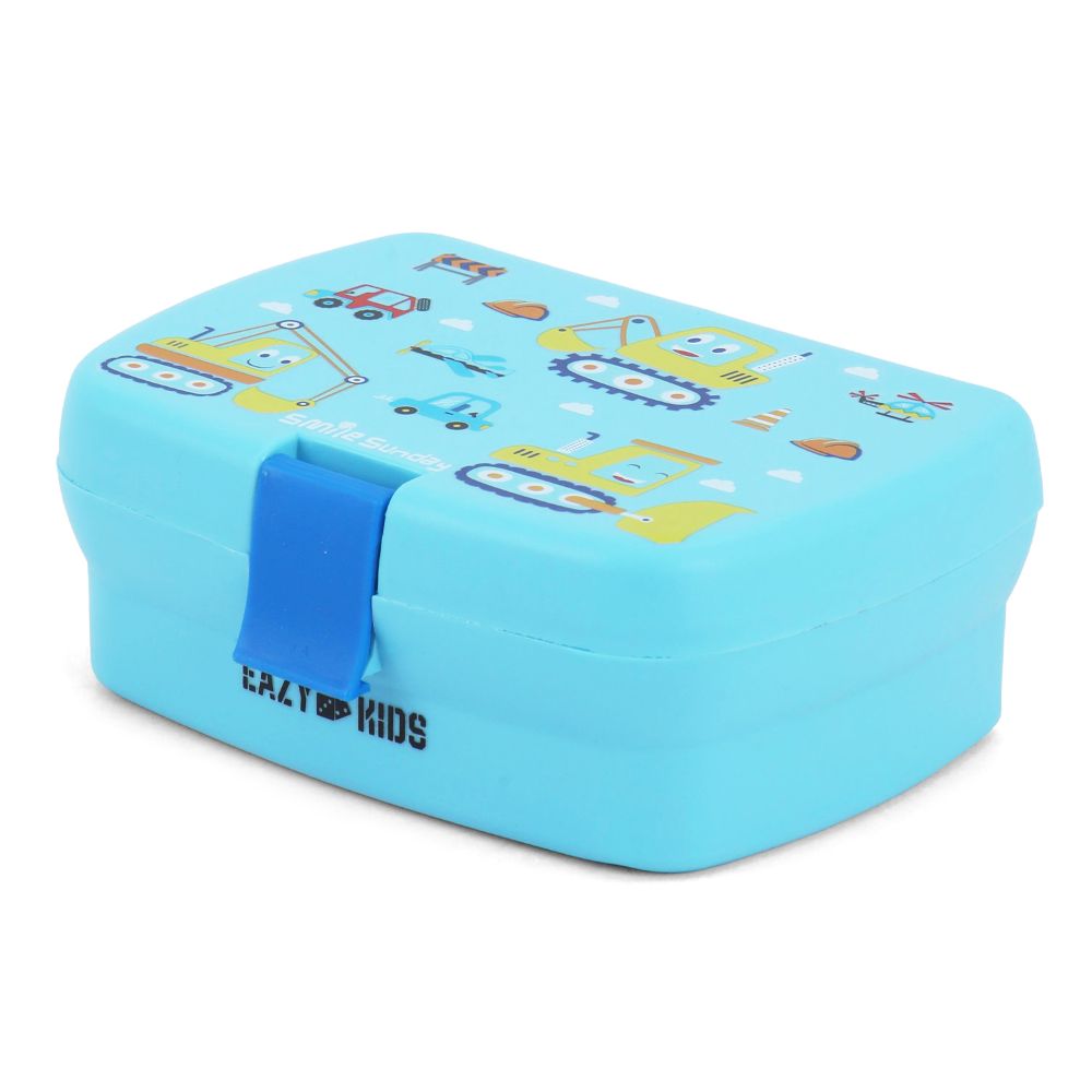 Eazy Kids Bento Lunch Box Construction Blue 3C