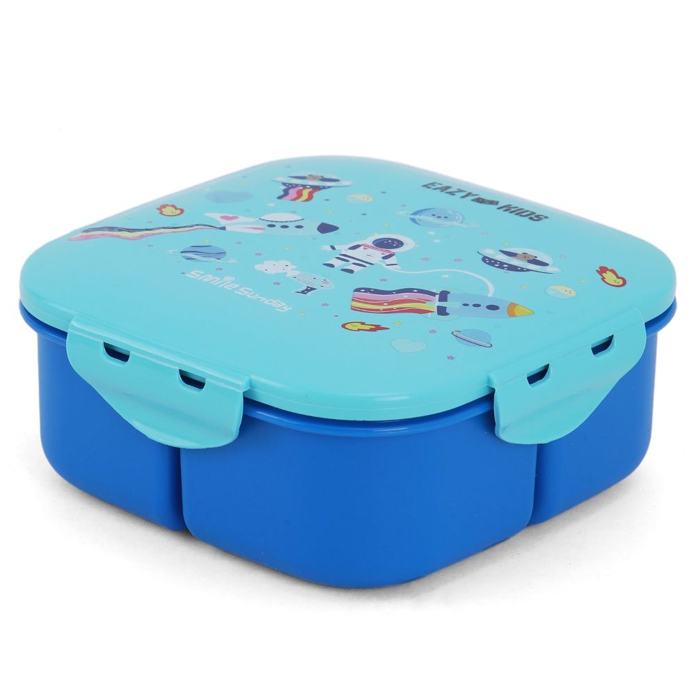 Eazy Kids Square Bento Lunch Box Space Blue