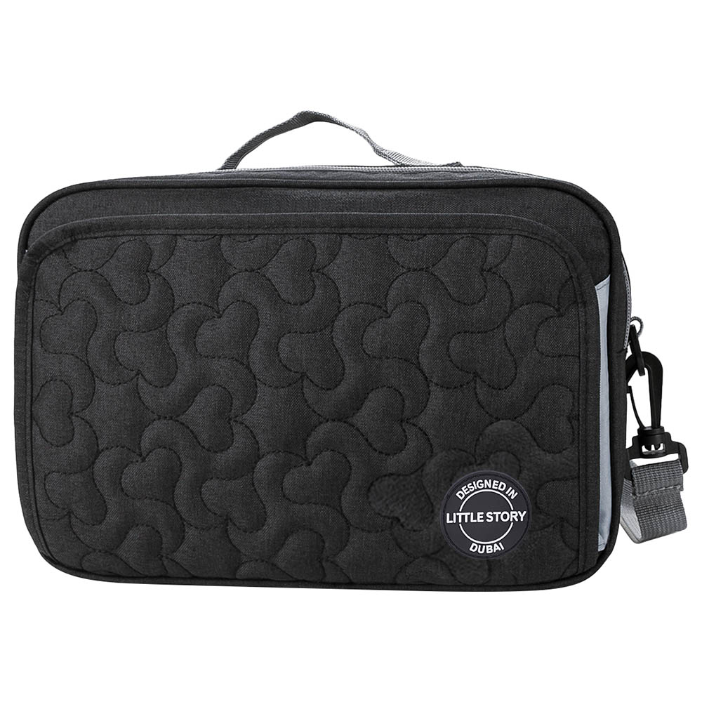 Little Story Baby Diaper Changing Clutch Kit Quilted Black