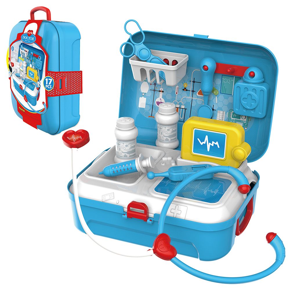 Little Story Role Play Doctor Set Box Backpack 17pcs Blue