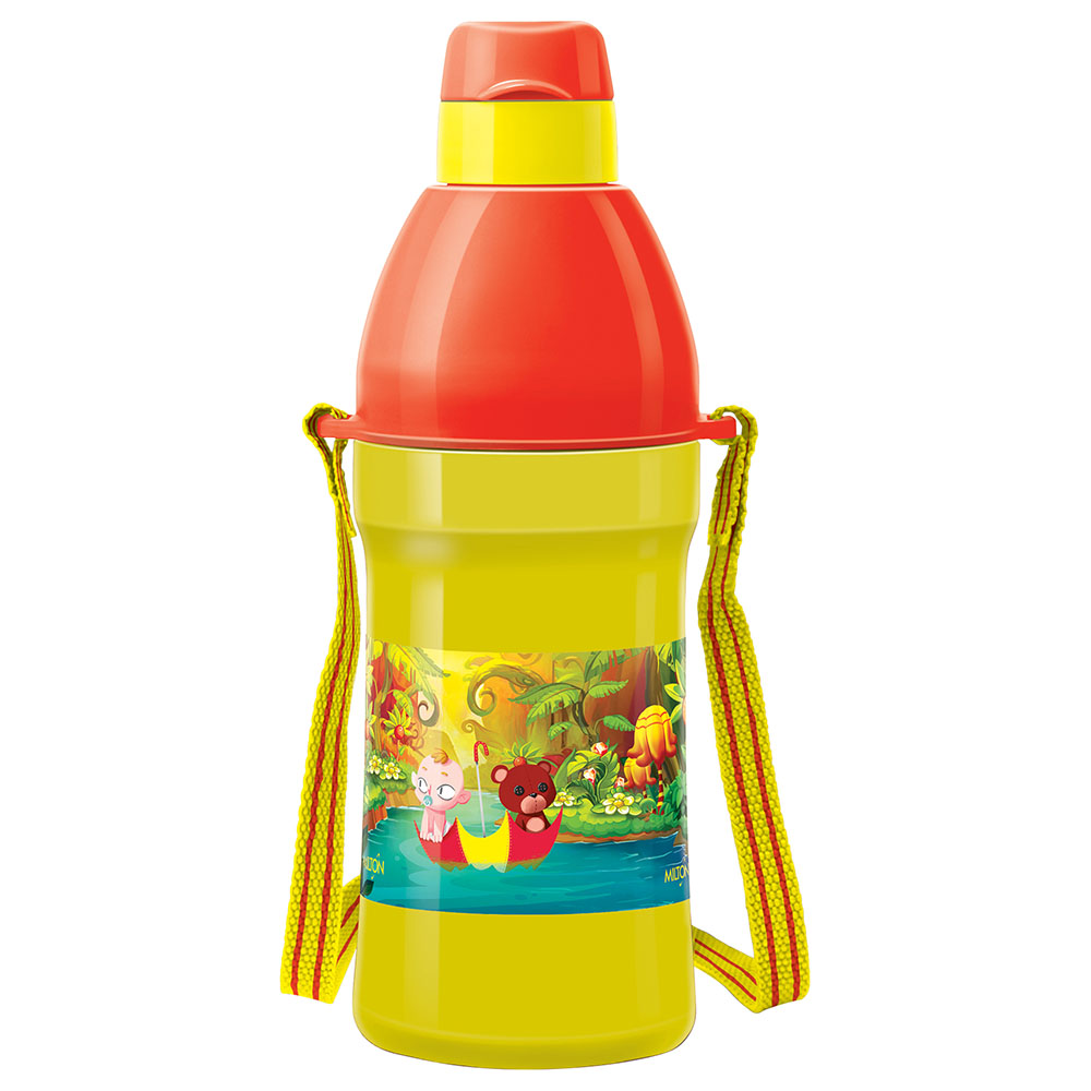 Milton Plastic Insulated Water Bottle w Straw 400ml Yellow