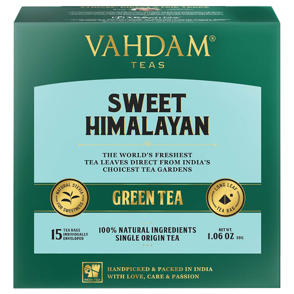 Vahdam Sweet Himalayan Green Tea 30g 15 Tea Bags
