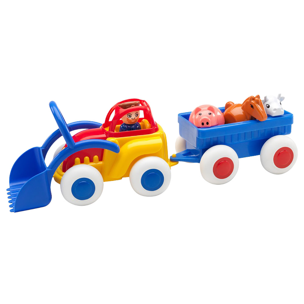 Viking Toys Midi Tractor With Trailer Playset
