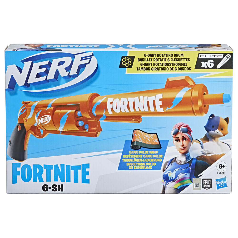 Nerf Fortnite BASR-R Blaster - 6 Official Nerf Darts 