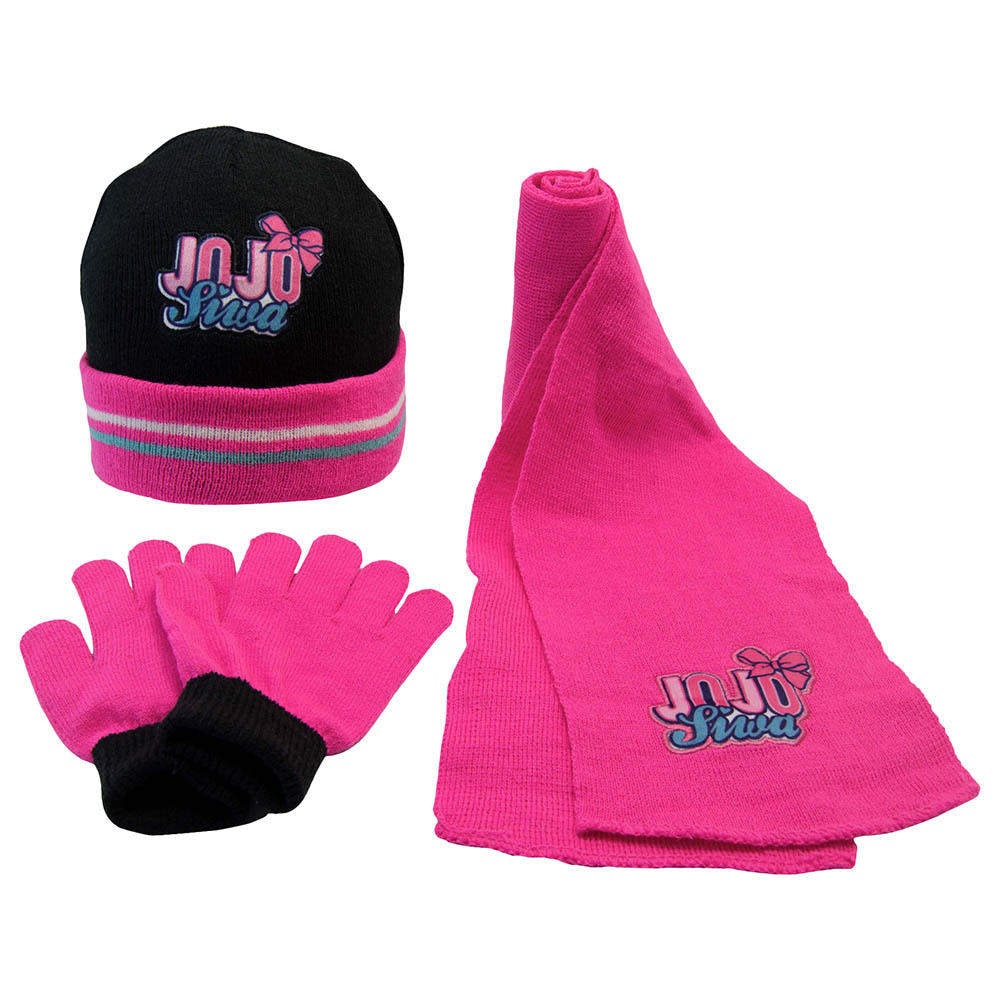 Jojo Siwa Girls Winter Set 3Pcs-Set - Pink/Black