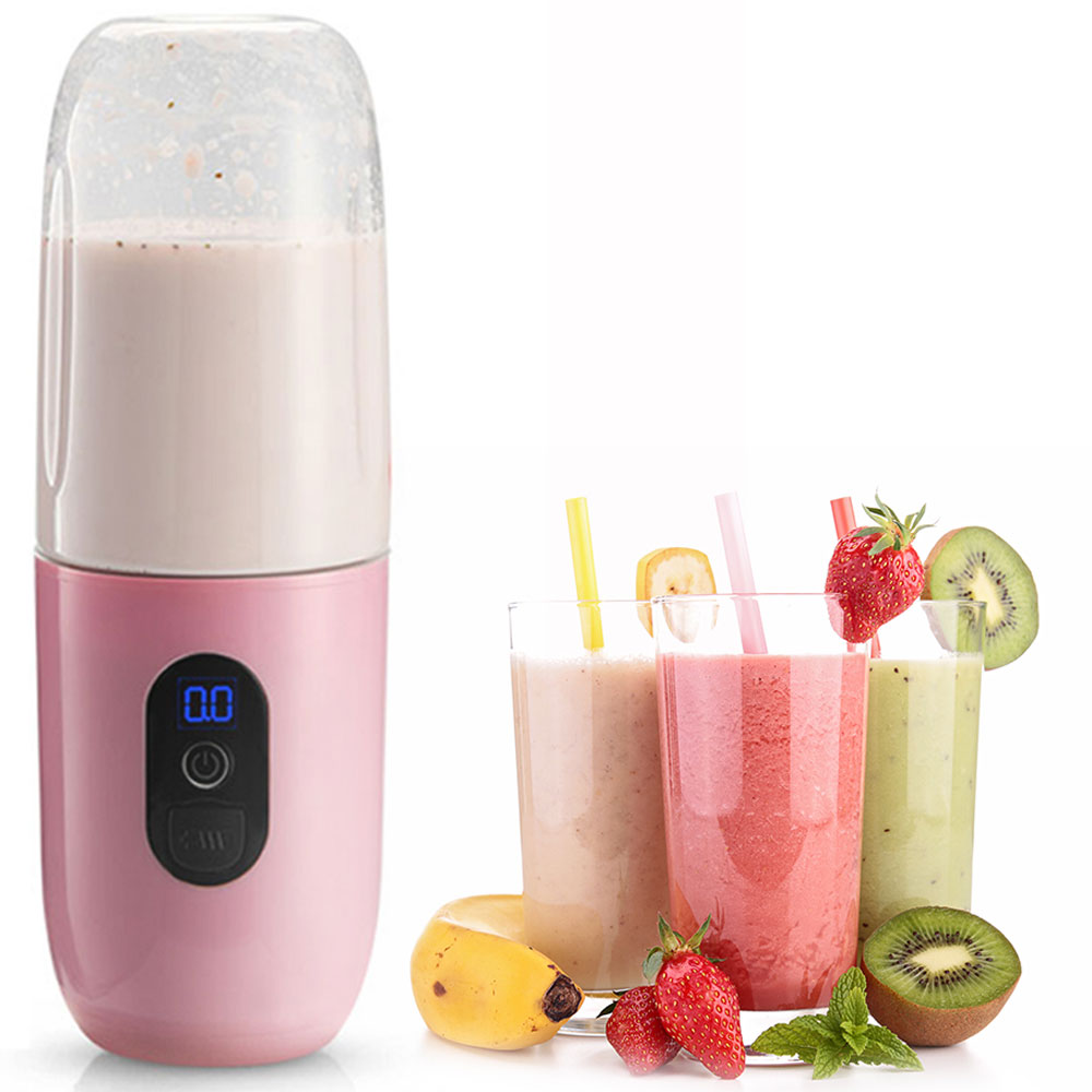 BlendnGo Portable Blender W/ 420ml cup & lid 6 Blades - Pink