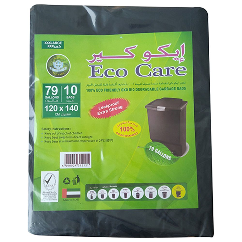 Buy Eco Care - Black Garbage Bag Sheet - 10 Bags - 79 Gallon in KSA ...