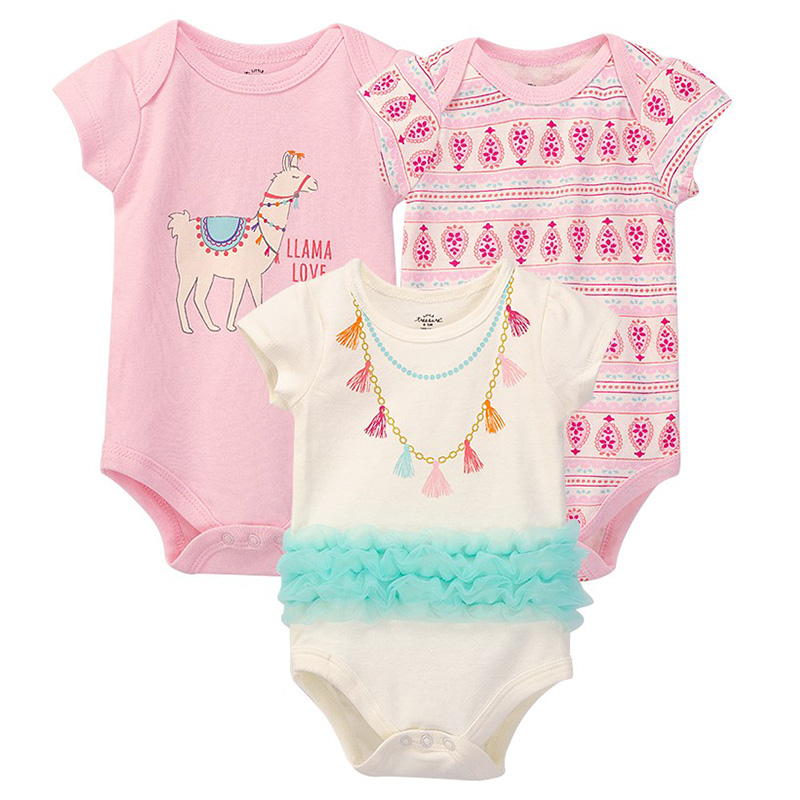 Hudson Childrenswear - Cotton Bodysuits - Llama