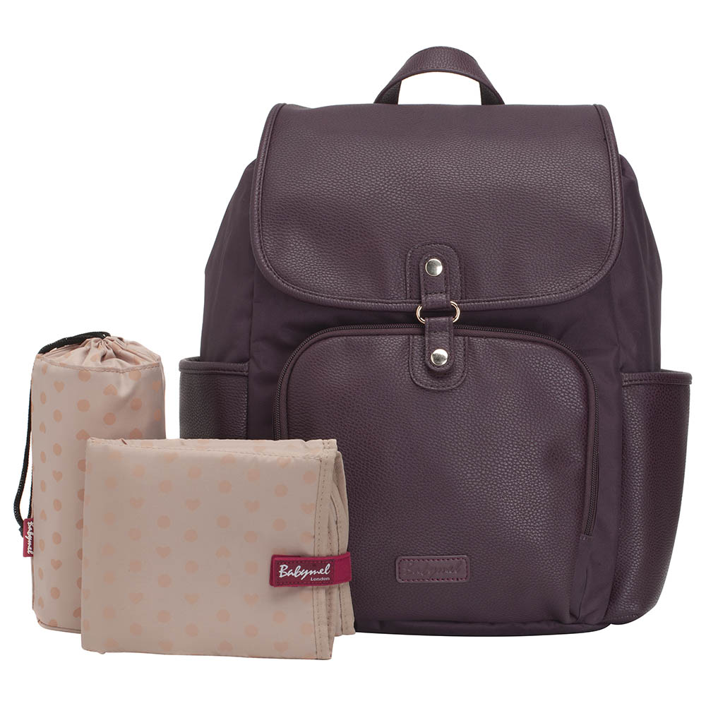 Babymel Freddie Diaper Bag Vegan Leather Burgundy Buy at Best