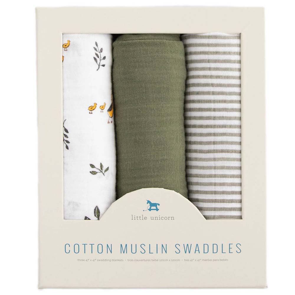 Little Unicorn Muslin Swaddle Pack of 3 Forest Friends 2 Buy