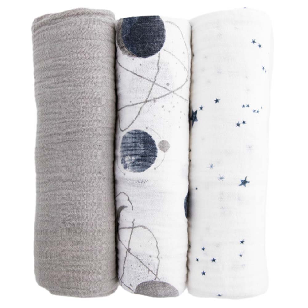 Little Unicorn - Cotton Muslin Swaddle - Pack of 3 - Planetary 2 Set