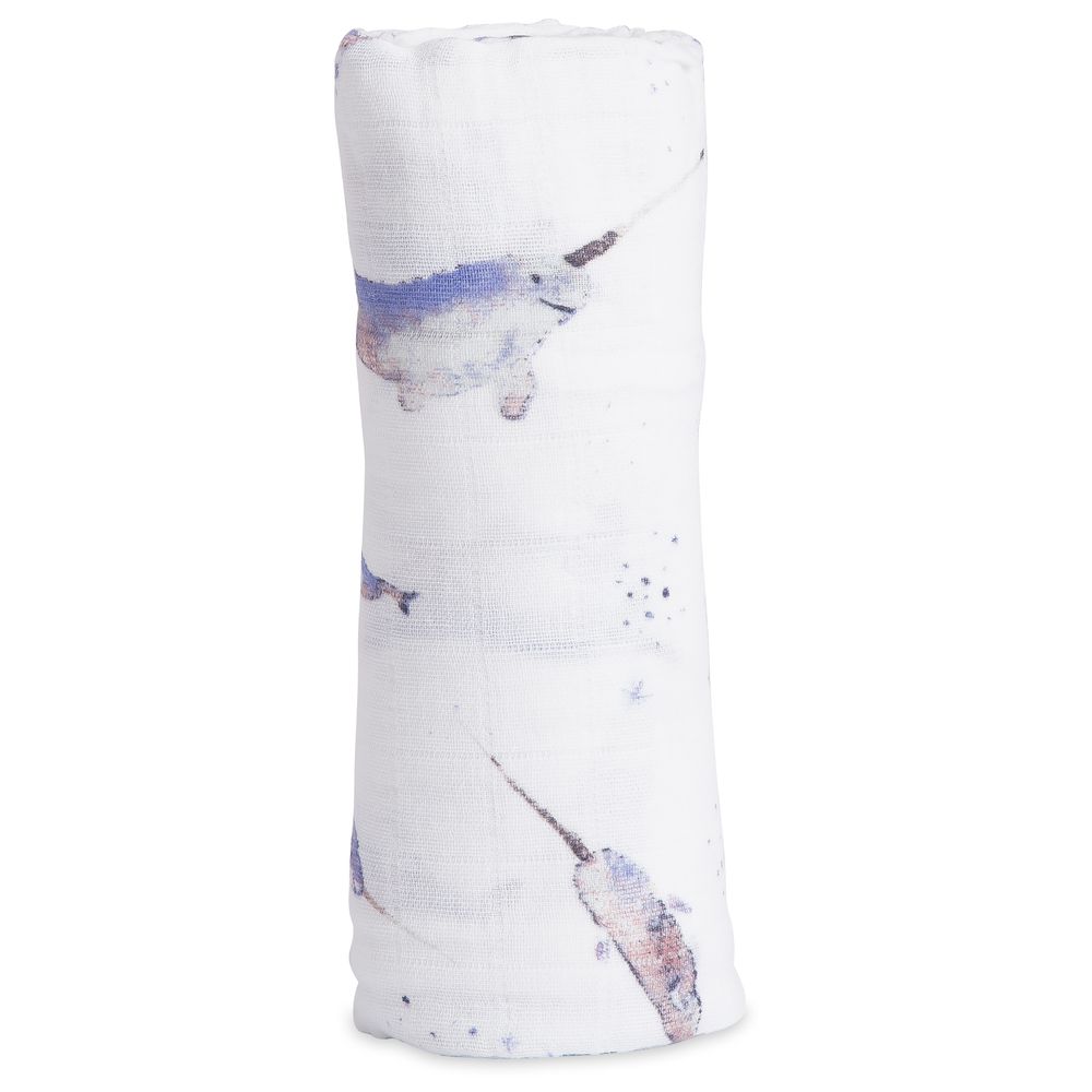 Little Unicorn Cotton Muslin Swaddle Narwhal Buy at Best