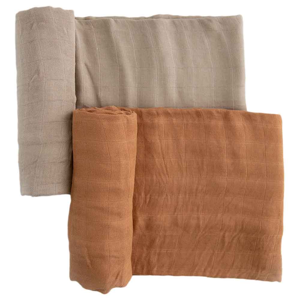 Little Unicorn - Muslin Swaddle - Pack of 2 - Caramel