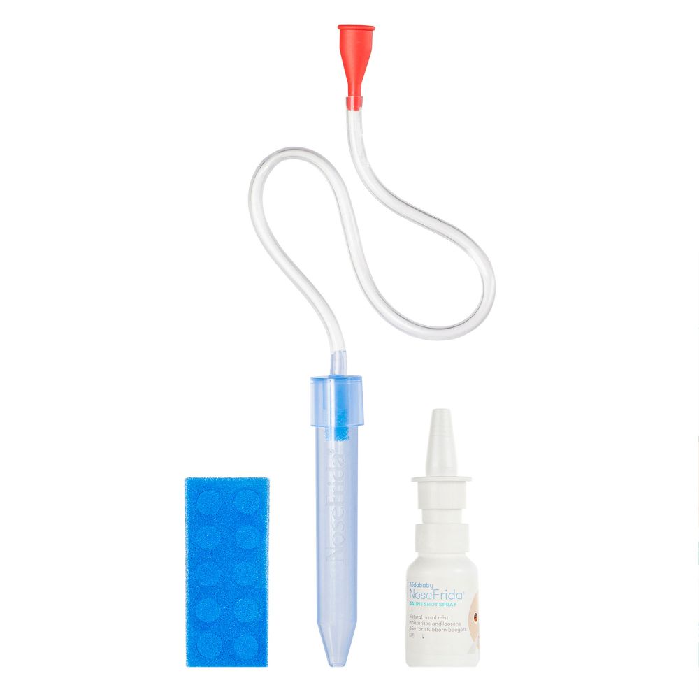 Nosefrida The Snot Sucker Saline Kit ( Nose Frida Nasal Aspirator + Saline  Spray )