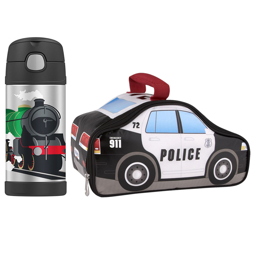 Thermos - Lunch Bag-Police Car + Water Bottle 355ml Combo