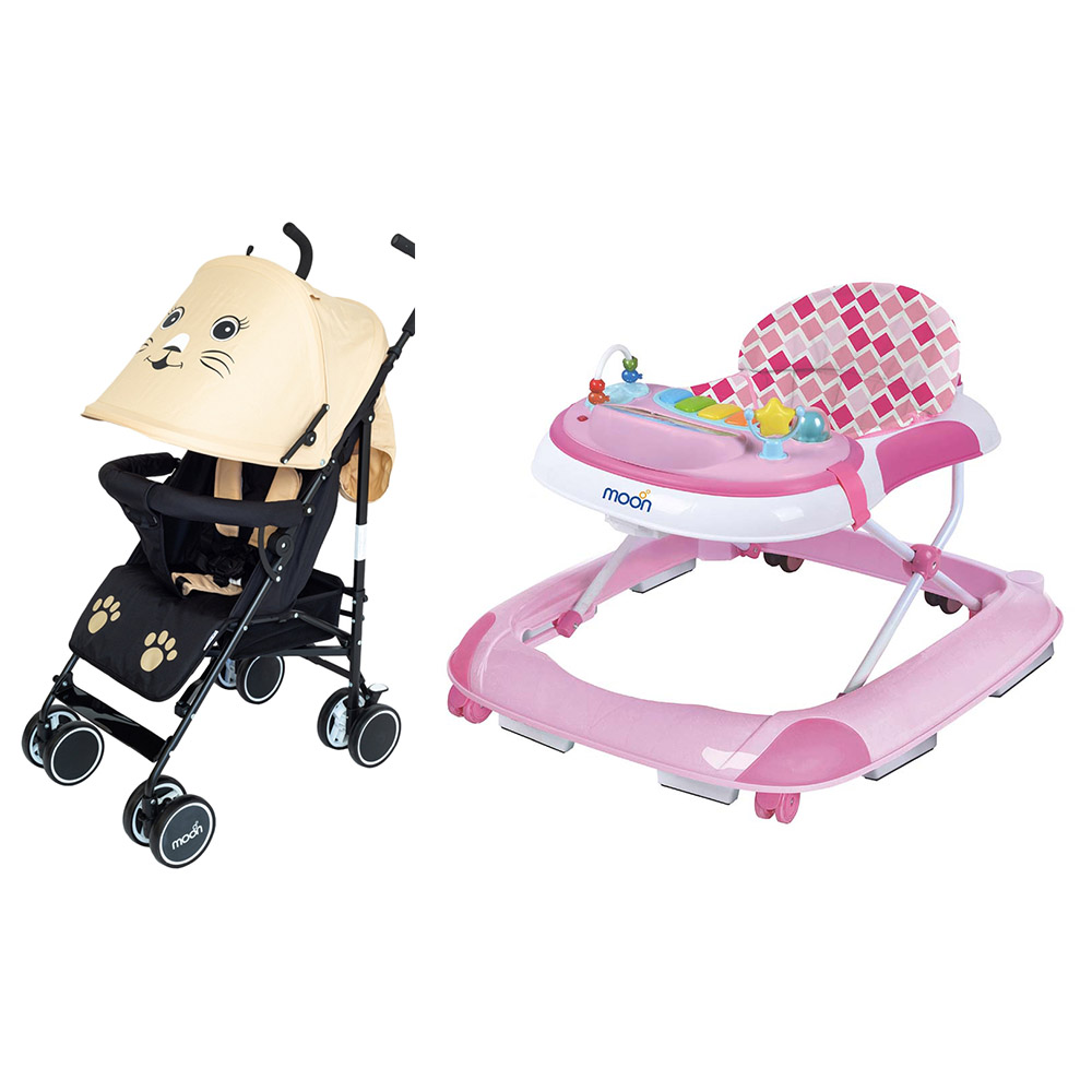 Buy Moon Safari Cat Character Stroller MUV Walker Sea Pink