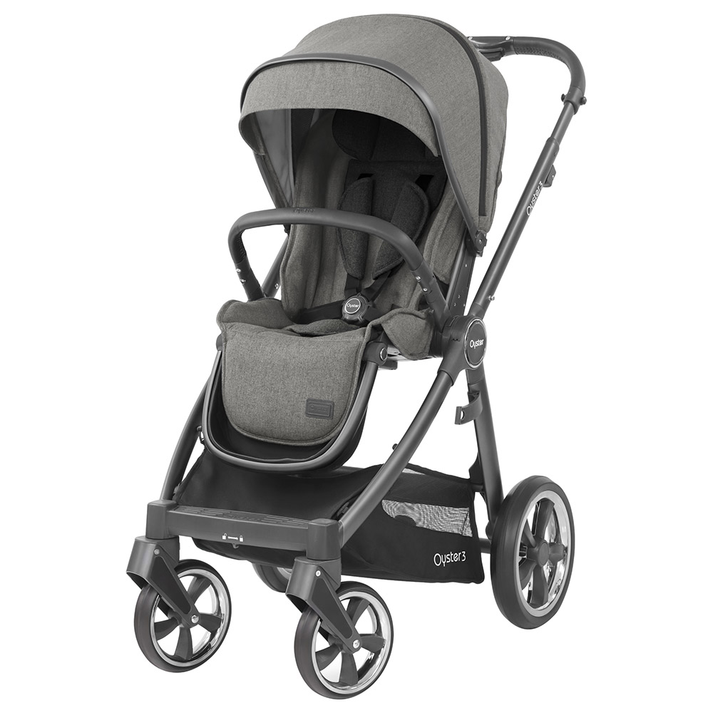 Oyster Premium Threefold Baby Stroller 3 Mercury City Grey
