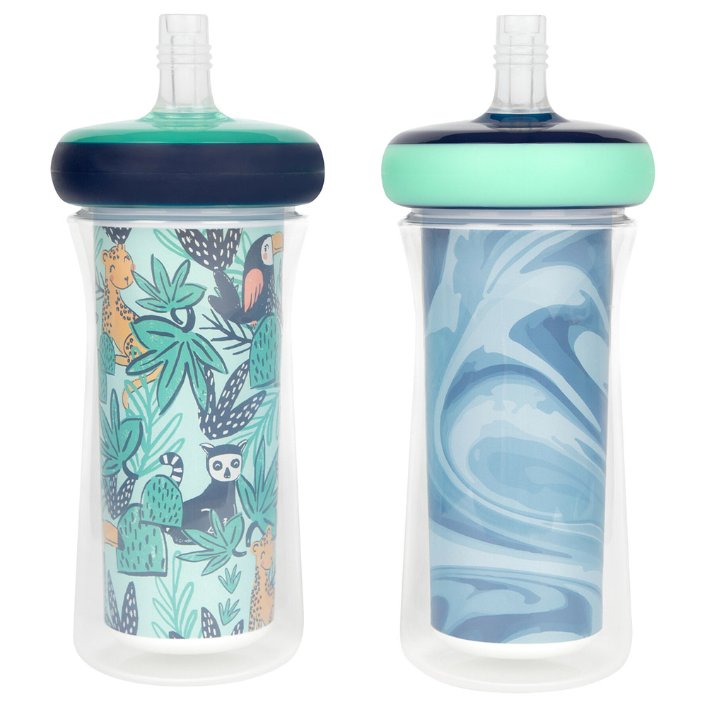 The First Years Insulated Straw Cup Pack of 2 Blue