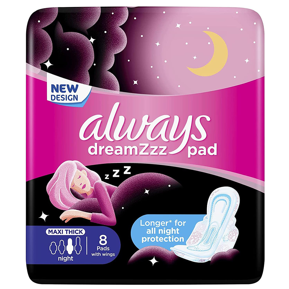 Always Cotton Soft Night Sanitary Pads, 8 Count Buy at Best Price