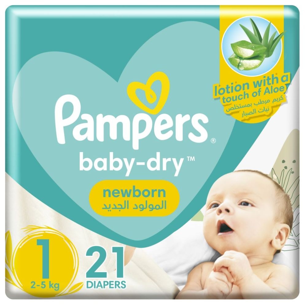 Pampers Baby-Dry Diapers,Size 1, Newborn, 2-5kg, With Wetness Indicator