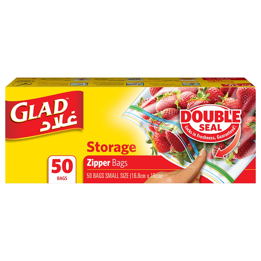 Glad Zipper Storage Bag Quart - 25 Per Count 