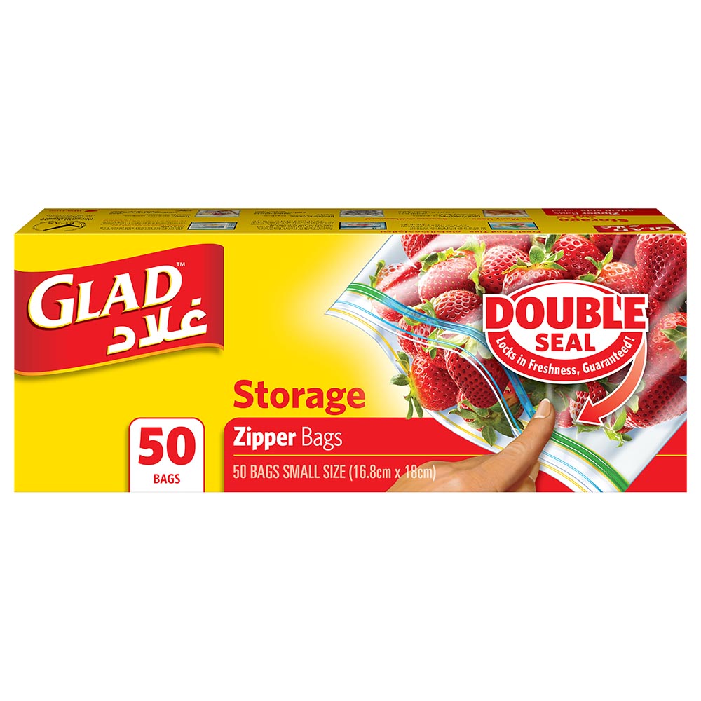 Glad Zipper Food Storage Plastic Bags Quart 50 Count Buy at