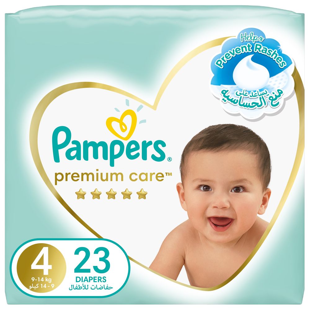 Pampers Premium Care Diapers, Size 4, 9-14 kg, The Softest Diaper