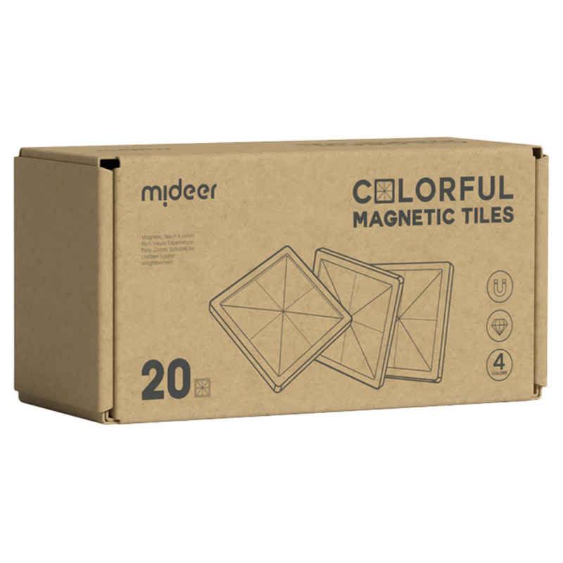 Mideer - Magnetic Tiles - Warm Colors - 20pcs