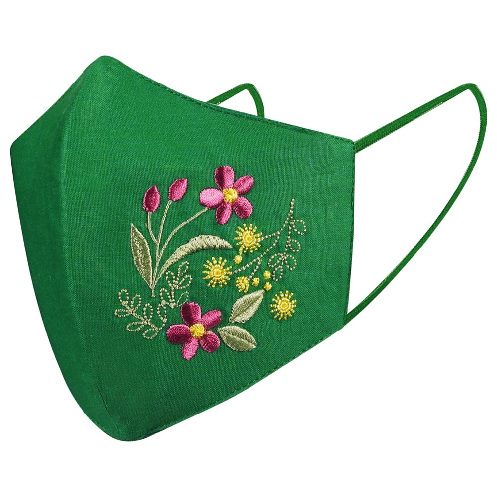 Buy ProMax - 3-Layered Reusable Face Mask - Lilies - Green in UAE ...