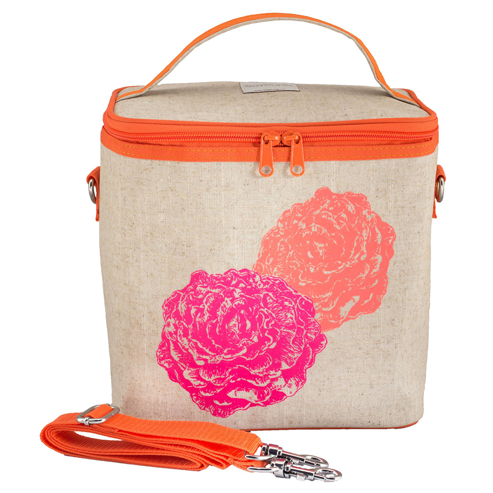 SoYoung Neon Orange Pink Peonies Large Cooler Bag Buy at Best