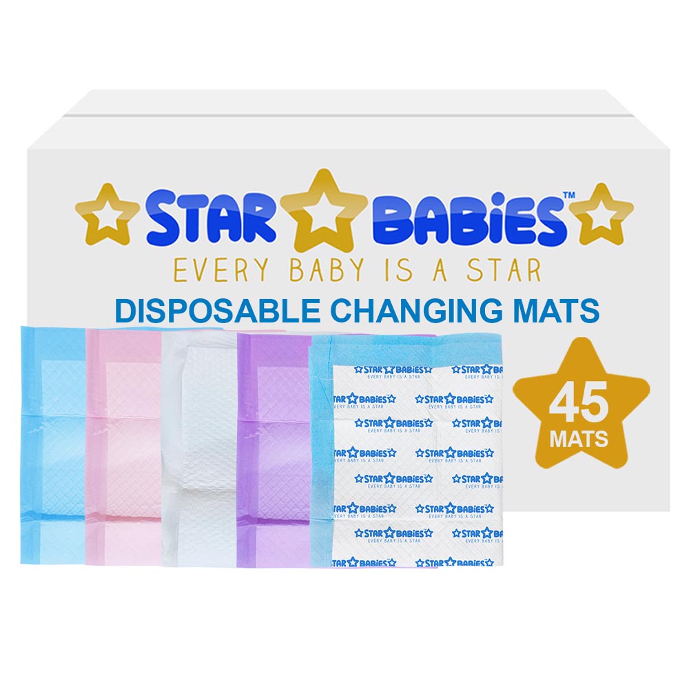 Star Babies Disposable Changing mats (45x60cm) Large, Pack of 45