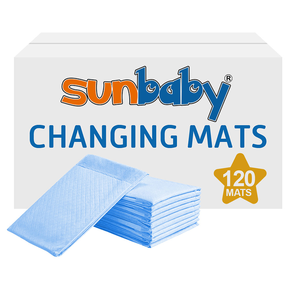 SunBaby Disposable Changing mats (45x60cm) Large, Pack Of 120 Blue