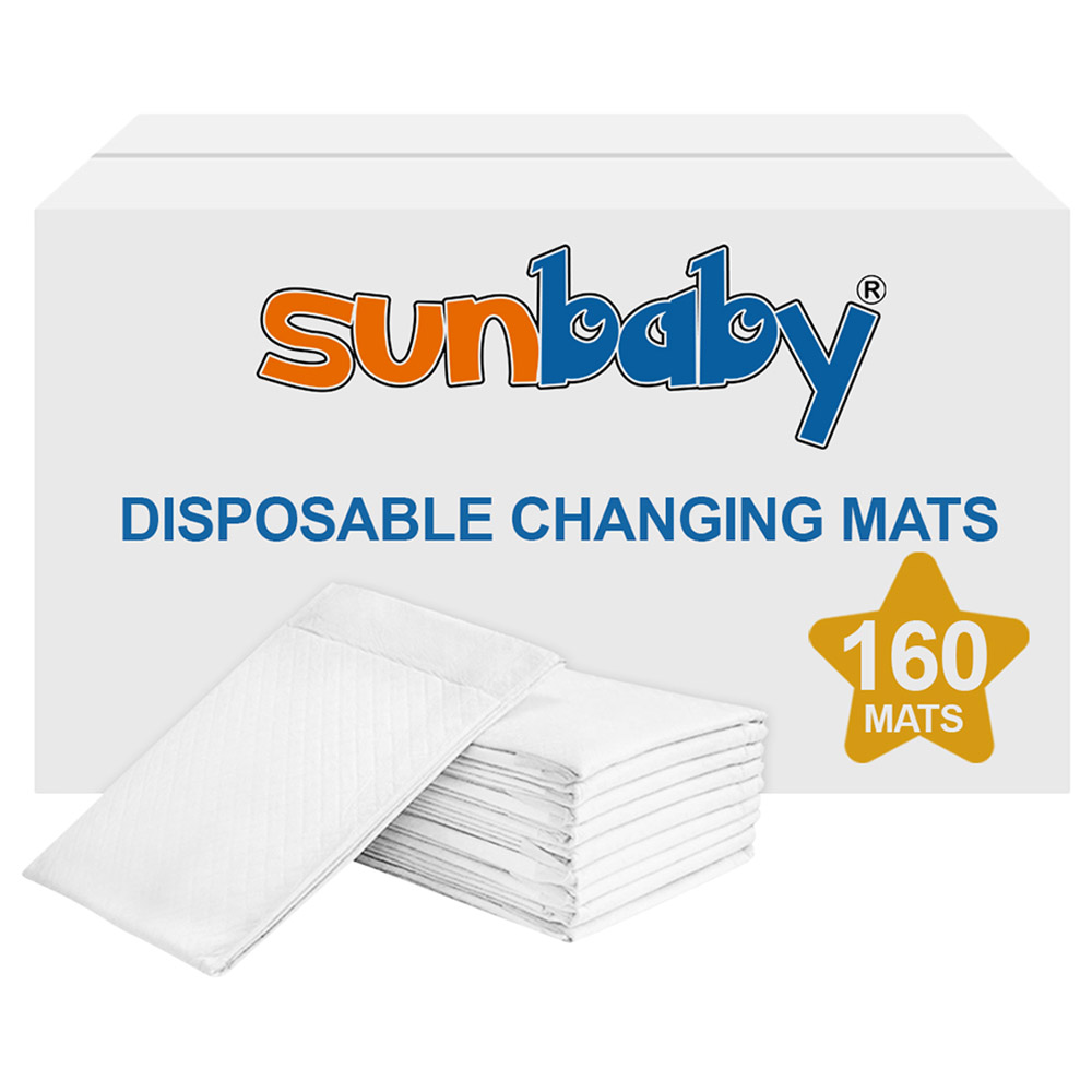SunBaby Disposable Changing mats (45x60cm) Large, Pack Of 160 White
