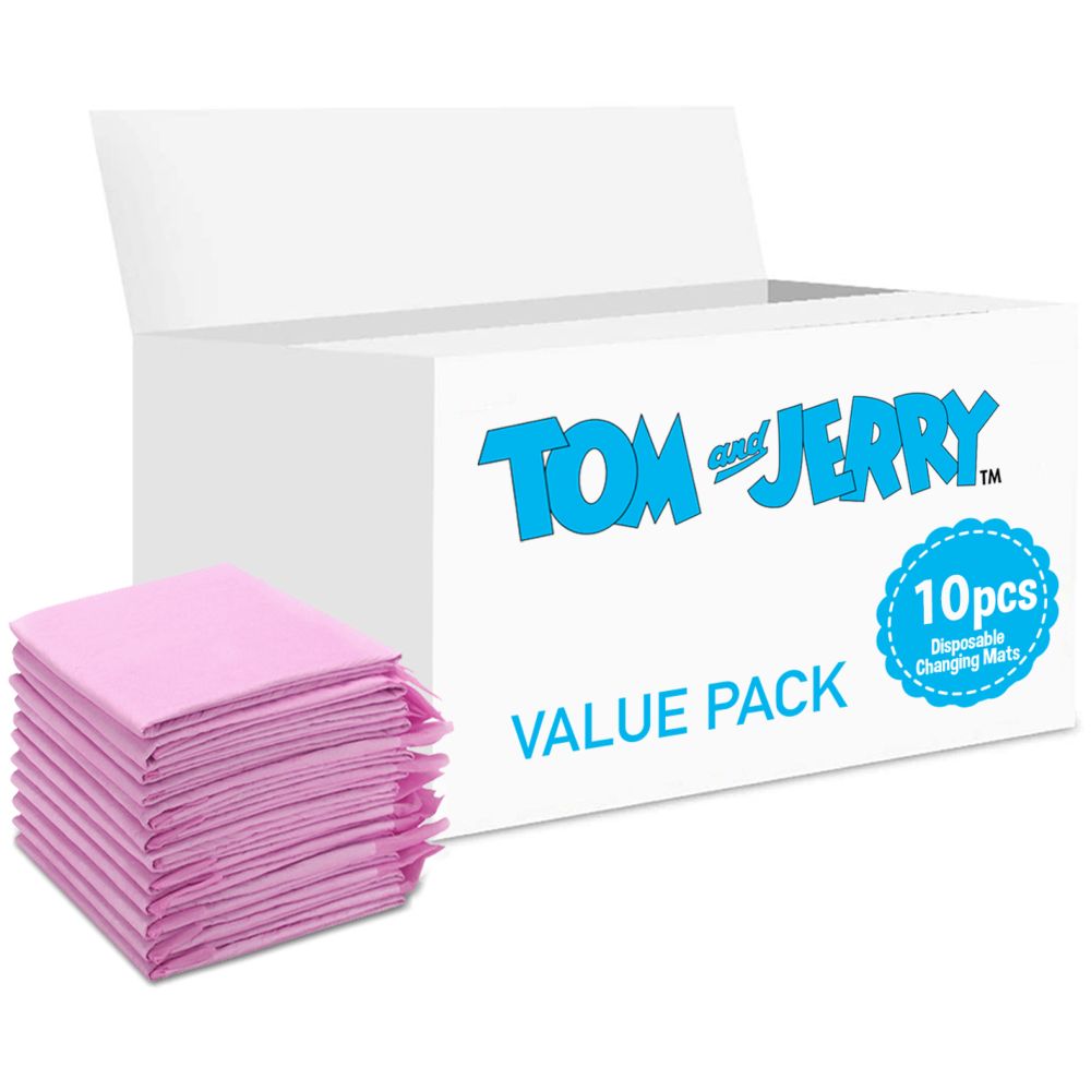 Pink Cole Rd Jerry Buy Tom&Jerry - Disposable Changing Mats, 10 Counts-Pink in UAE | Mumzworld