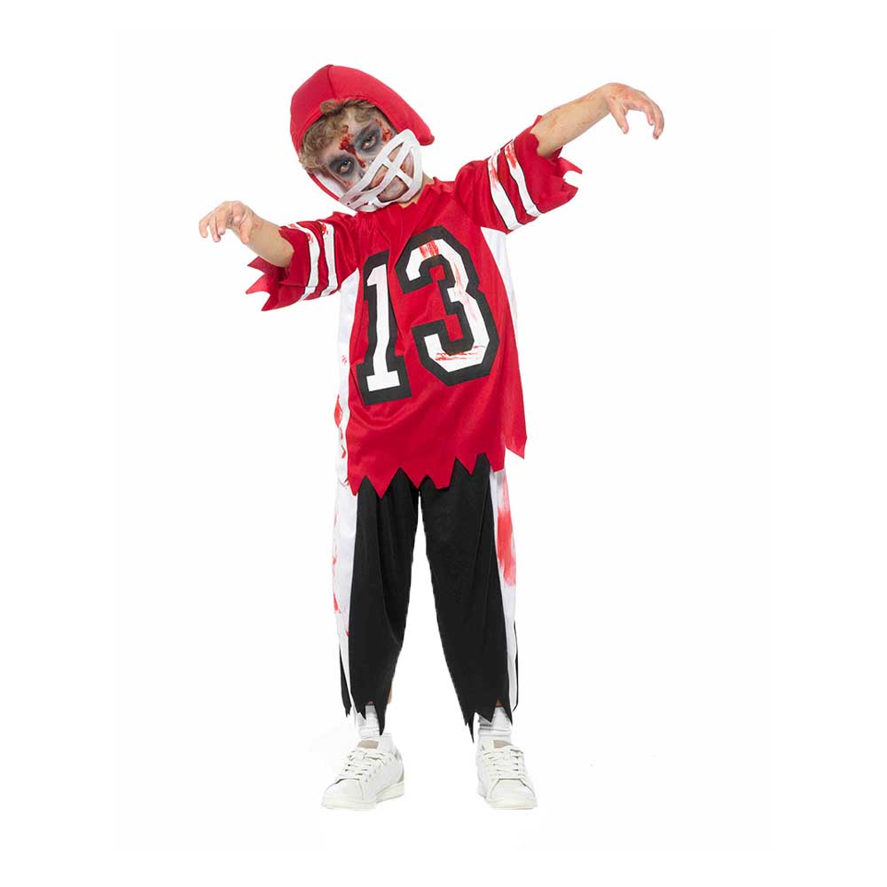 Mad Costumes Zombie Footballer Kids Halloween Costume Red