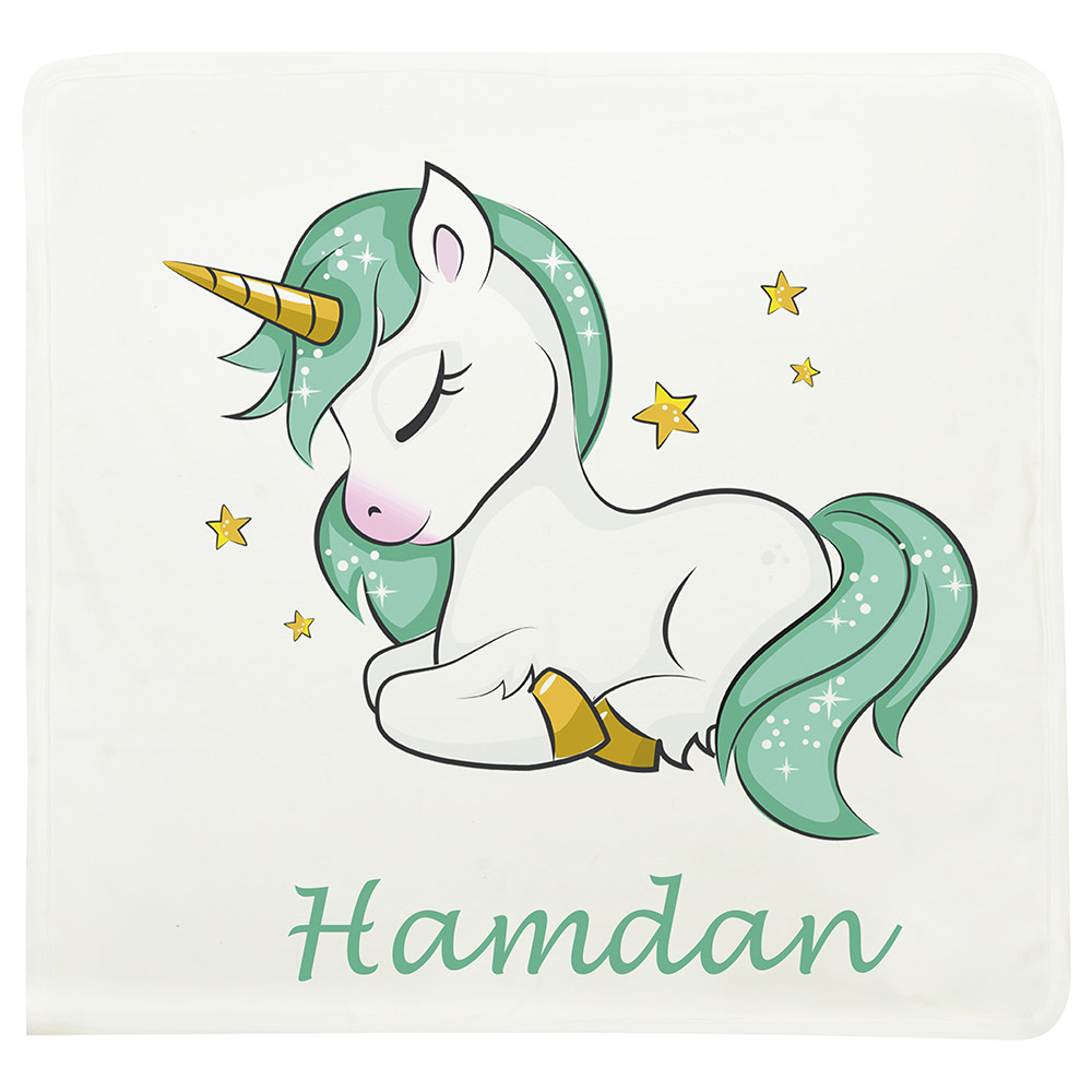 Mini Plum Personalized Unicorn Blanket White Buy at Best