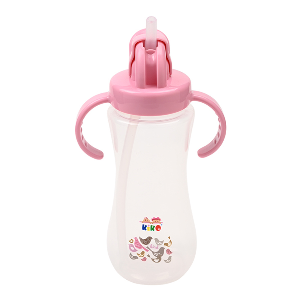 كيكو - كوب تدريب مع شفاطة وغطاء سهل الفتح - وردي - 300 مل