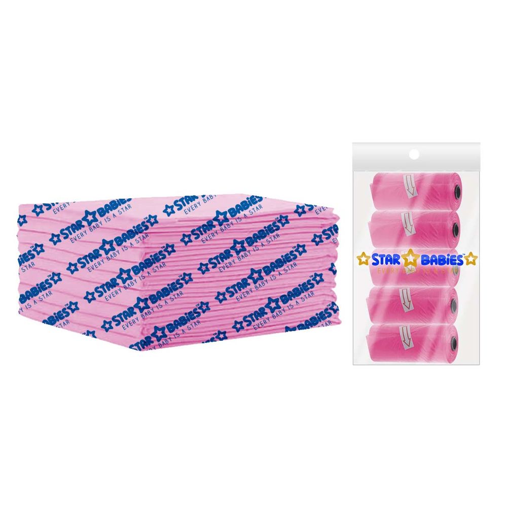 Star Babies - Changing Mat - 45 x 60 cm - 10pcs With Scented Bag - 75pcs - Pink