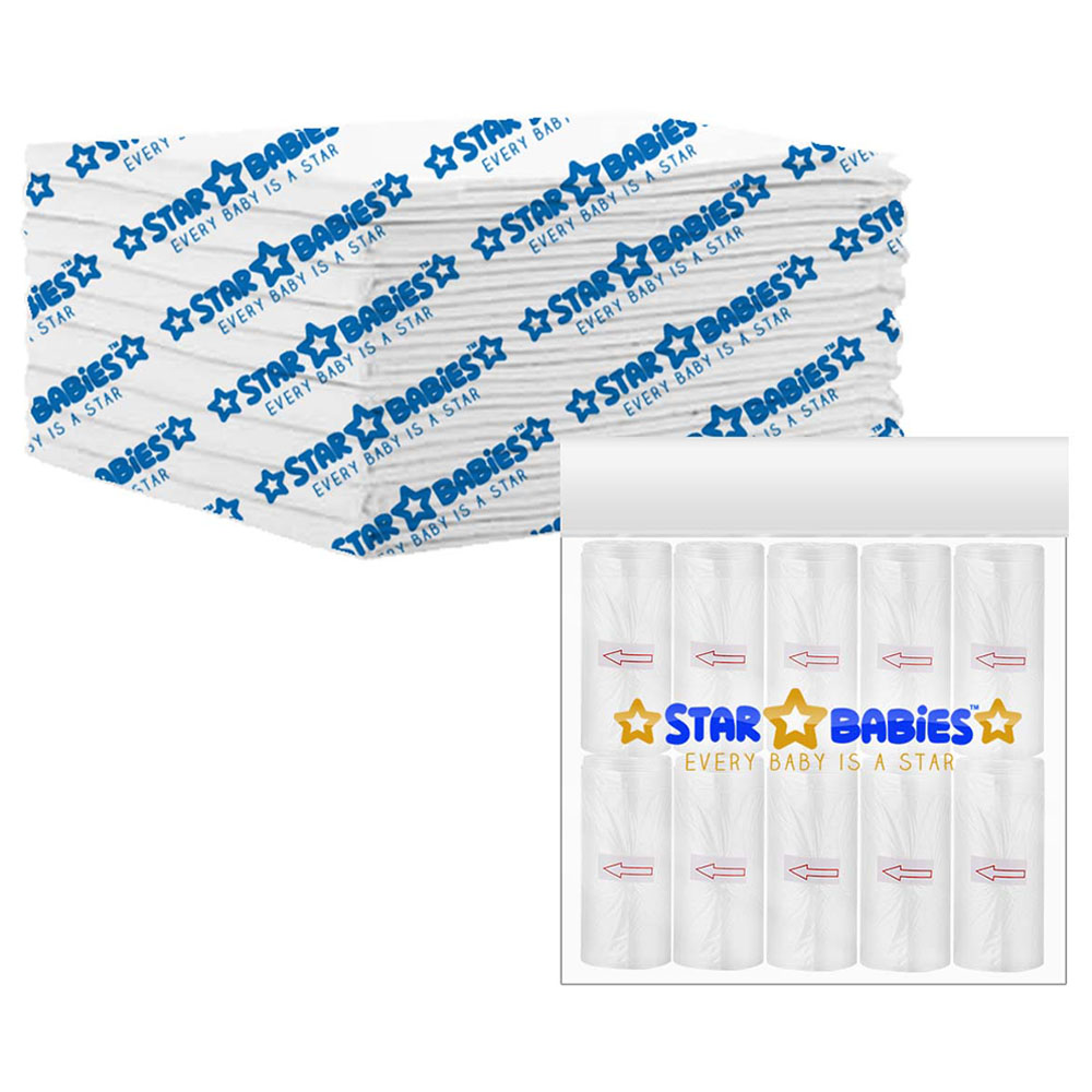 Star Babies - Disposable Changing Mat with Scented Bag - 10pcs - White