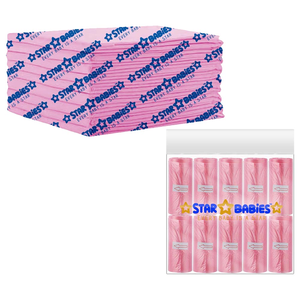 Star Babies - Disposable Changing Mat with Scented Bag - 10pcs - Pink