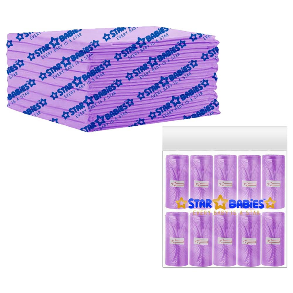 Star Babies - Disposable Changing Mat with Scented Bag - 10pcs - Lavender