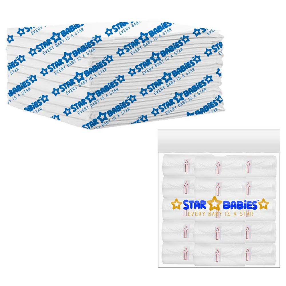 Star Babies - Disposable Changing Mat with Scented Bag - 15pcs - White
