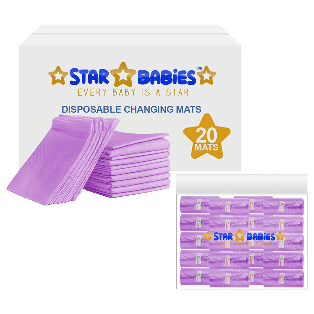 Star Babies - Disposable Changing Mat with Scented Bag - 20pcs - Lavender