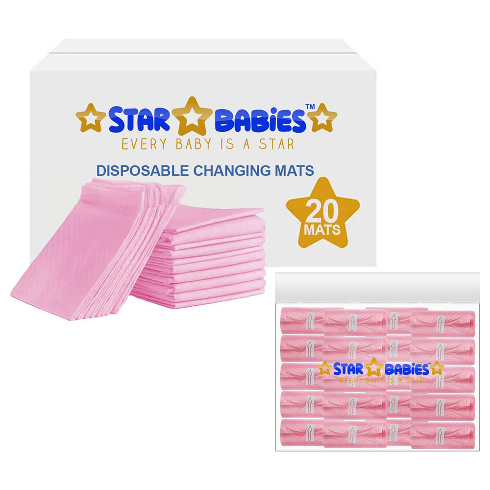 Star Babies - Disposable Changing Mat with Scented Bag - 20pcs - Pink