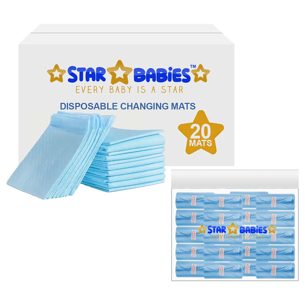 Star Babies - Disposable Changing Mat with Scented Bag - 20pcs - Blue