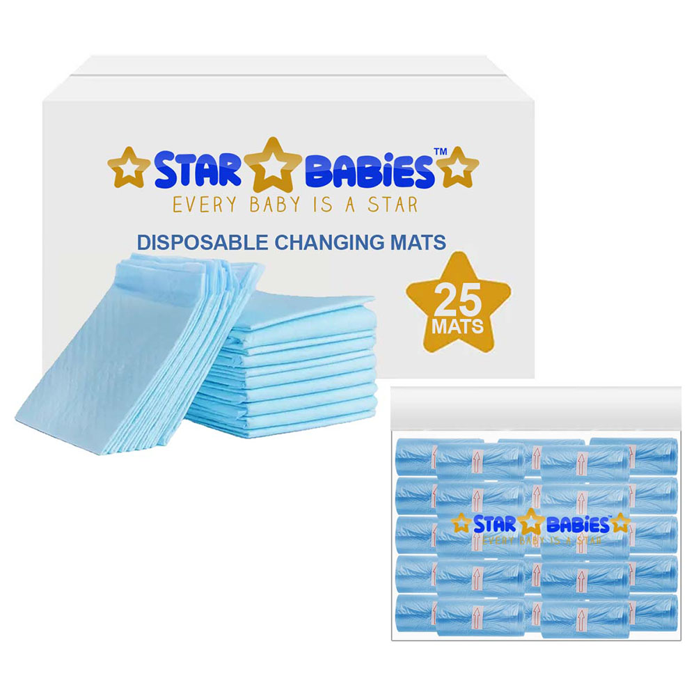 Star Babies - Disposable Changing Mat with Scented Bag - 25pcs - Blue
