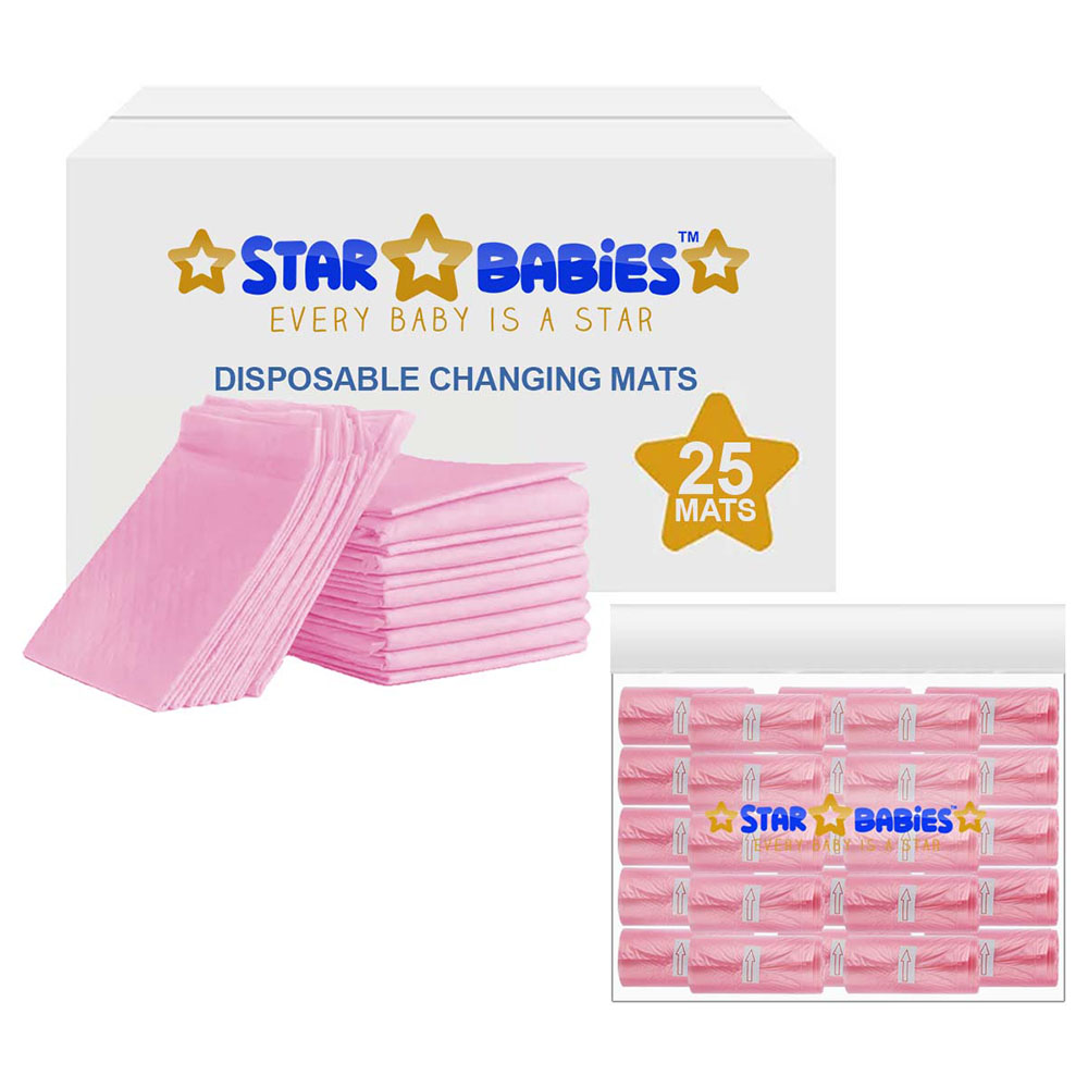 Star Babies - Disposable Changing Mat with Scented Bag - 25pcs - Pink